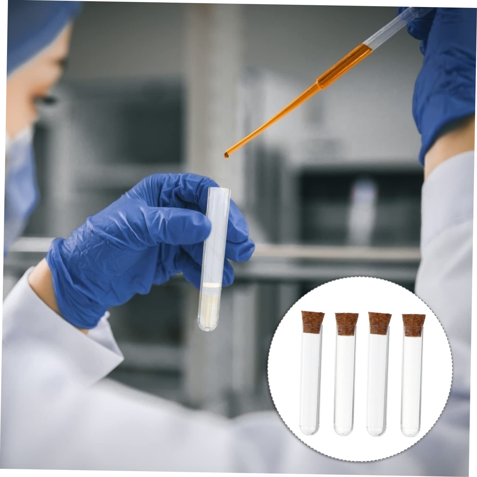 BELLIFFY 40pcs Wood Stopper Test Tubes Liquid Container Large Test Tubes with Caps Science Experiment Equipment for Boys and Girls