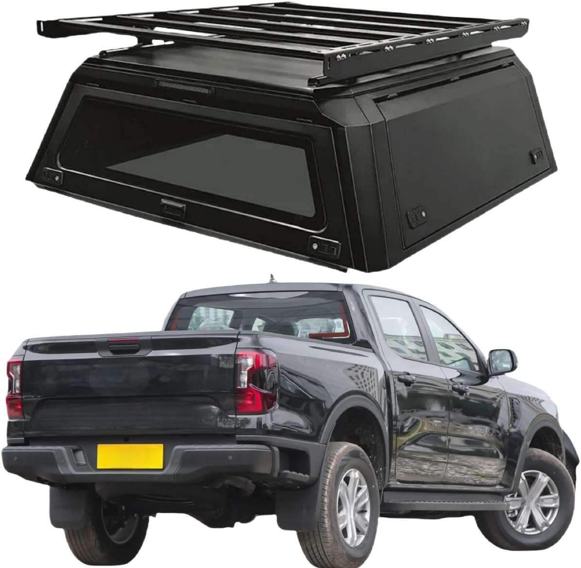 Pickup Canopy Camper Hardtop Truck Topper Bed Cap Aluminium Canopy Compatible for Ranger Gladiator Canopy Camper Bed Protection Truck Cap for Hilux