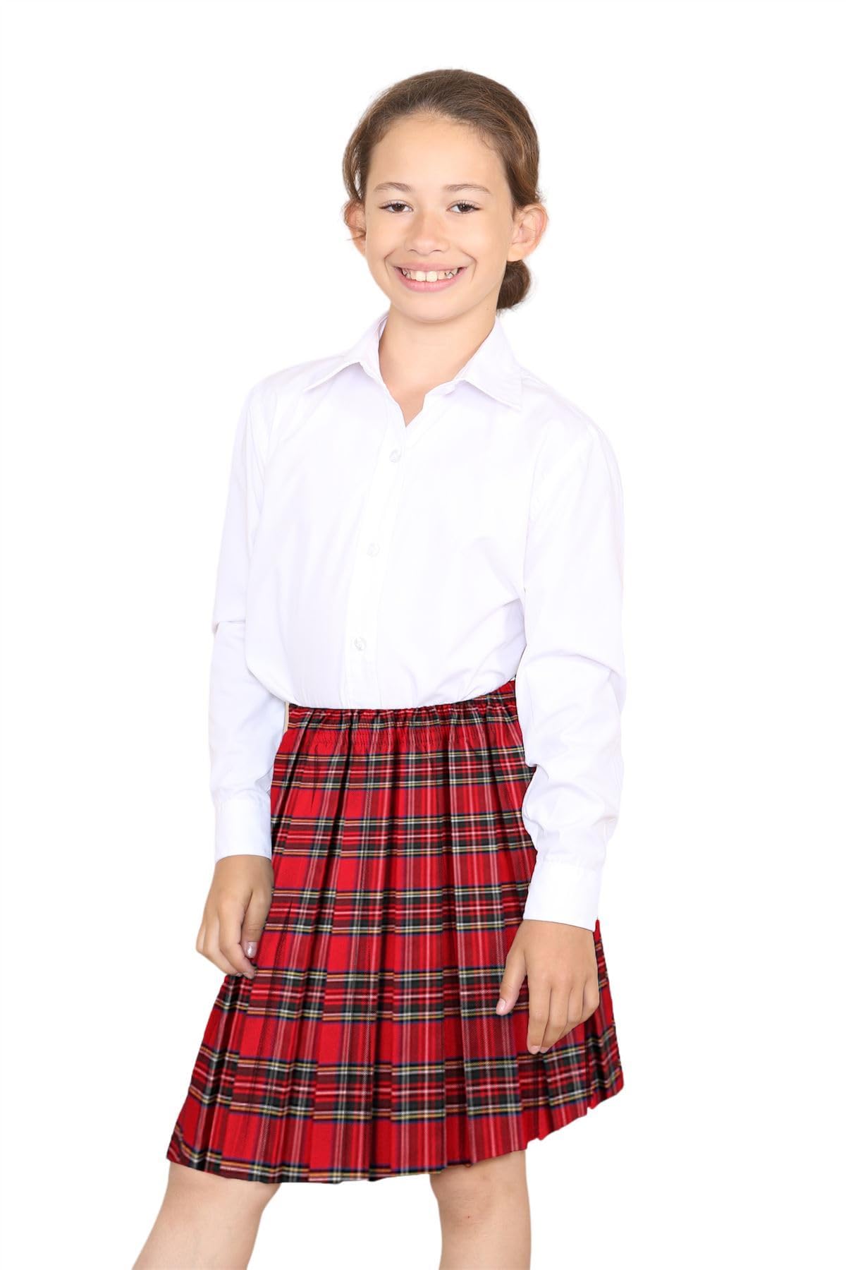 Janisramone Ragazze Bambini Nuovo Scatola Pieghettata Tutto Intorno Elasticizzato Vita Gonna Scuola Uniforme Vestito Gonna 2-18 Anni