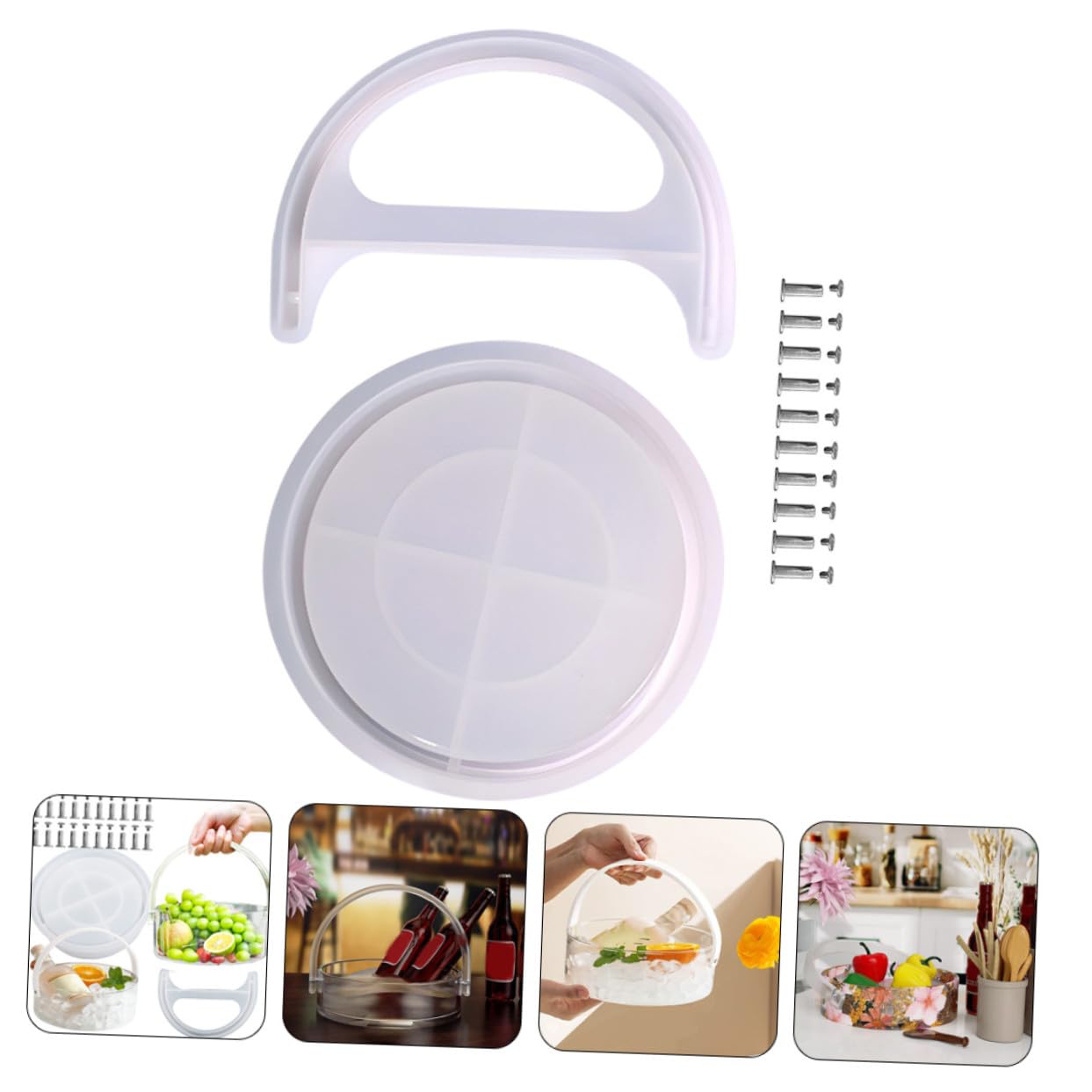 Molde de Silicona para Cubo DIY Resistente y Lavable Asa, Molde Flexible para Manualidades y Almacenamiento en Bricolaje