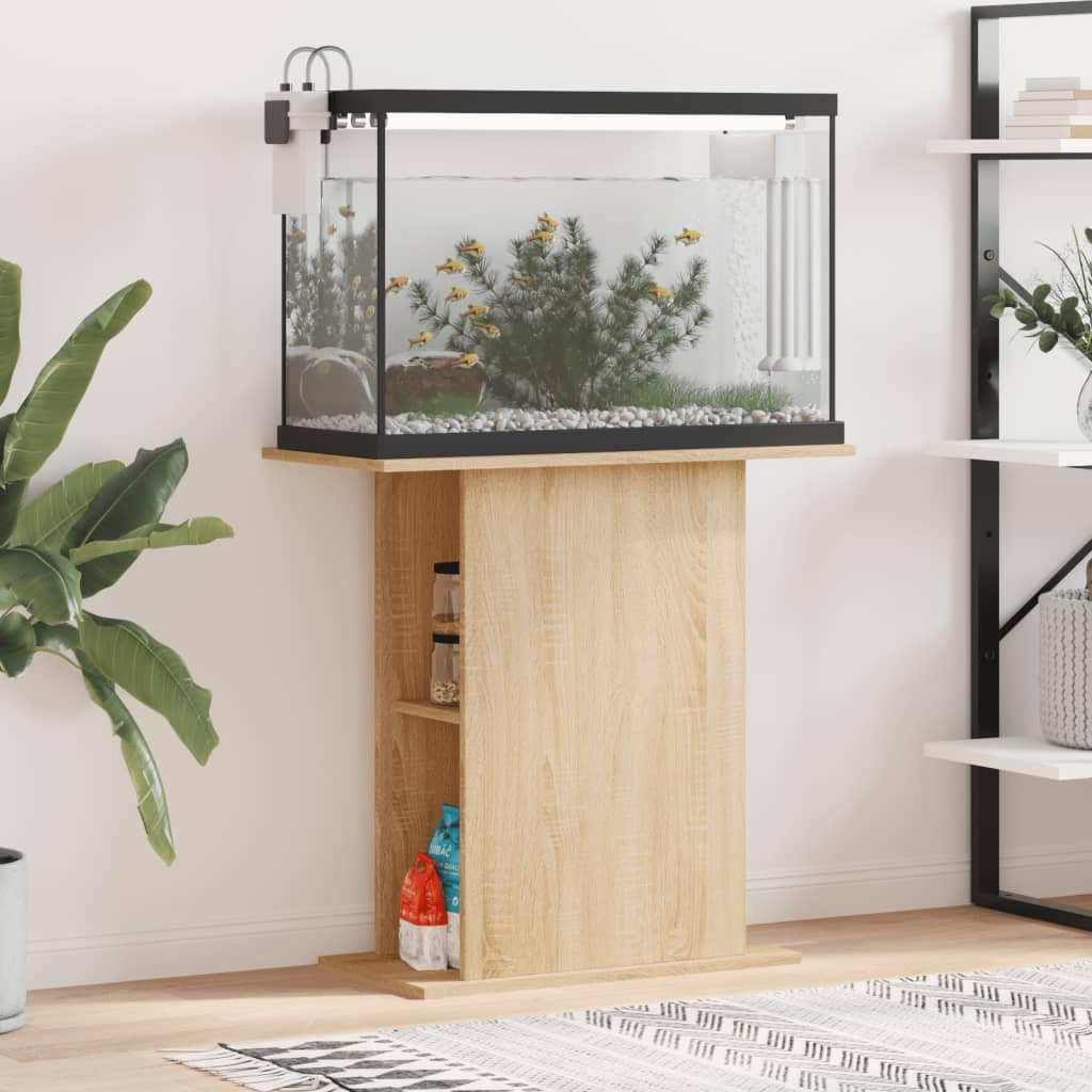 Homgoday Soporte de Acuario Madera ingeniería Roble Sonoma 36x75x72,5 cm, Mueble para Acuario, Soporte Robusto para, Accesorios para Acuario