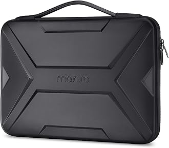 MOSISO 13-14 inch Laptop Hard Case, 13.3 inch Waterproof Shockproof Computer Bag Compatible with MacBook HP Dell,Artistic Geometric EVA Carrying Sleeve Laptop Case Hard Shell with Handle, Black