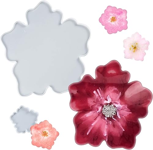 Moldes de silicona de resina con posavasos para fundición de epoxi, tabla de servir, plato, decoración del hogar