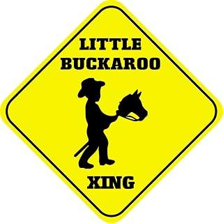 Little Buckaroo Crossing Funny Novelty SignVinyl Sticker Decal 8"