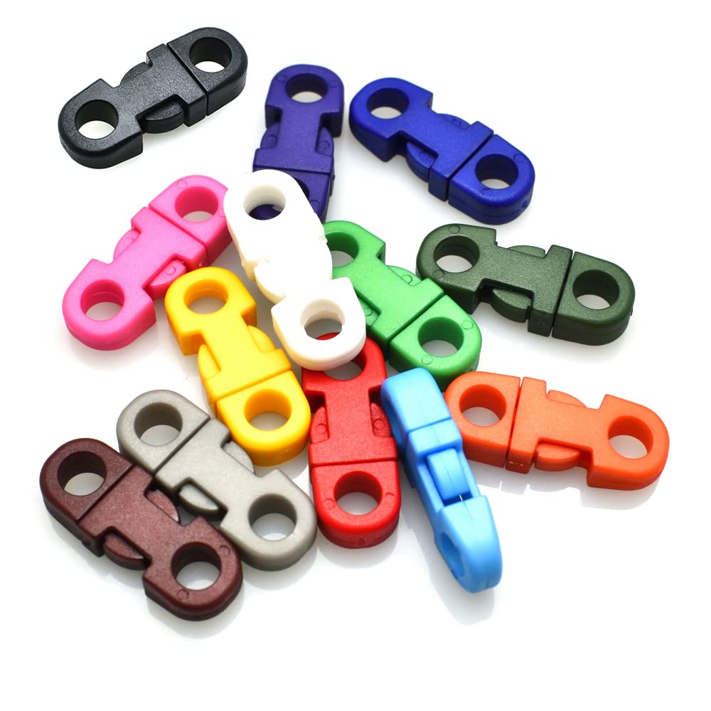 130 Stück bunte Mini-Schnallen mit gerader Öffnung, Gürtelschnalle für Paracord-Armbänder, Halsketten, Haustierhalsband, Gurtband, Nähzubehör