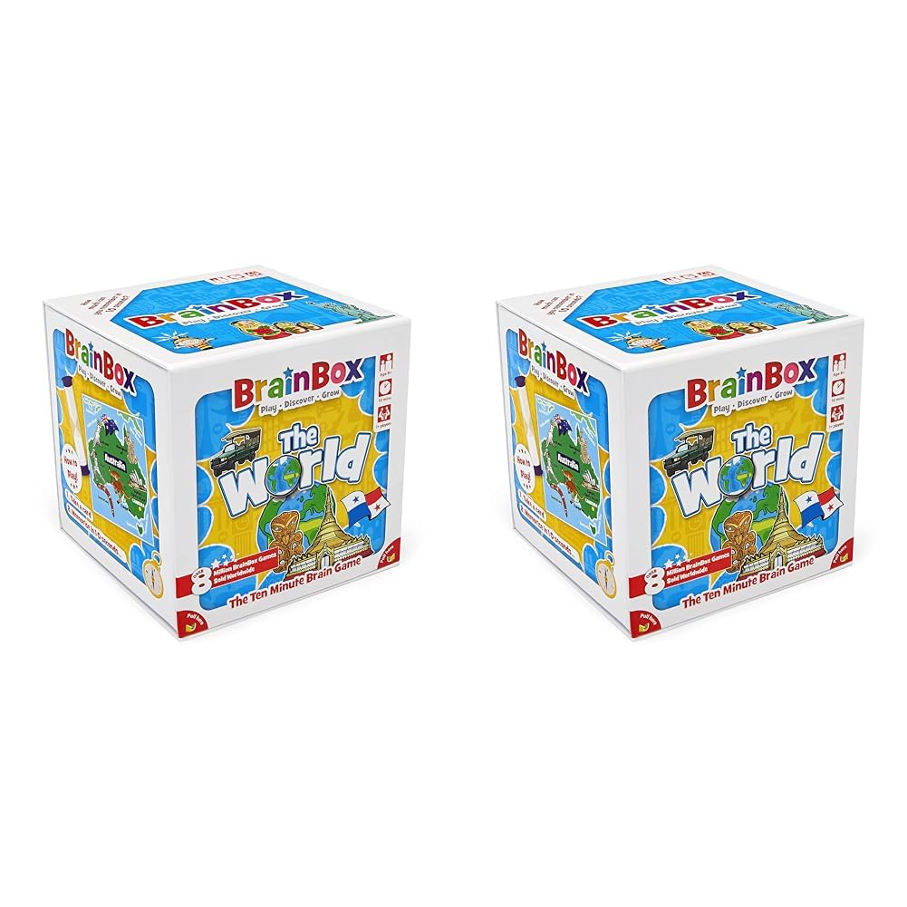 BrainBox The World | Fun & Educational Card Game | Ages 8+ | 1+ Players | 10 Minutes Play Time (Pack of 2)