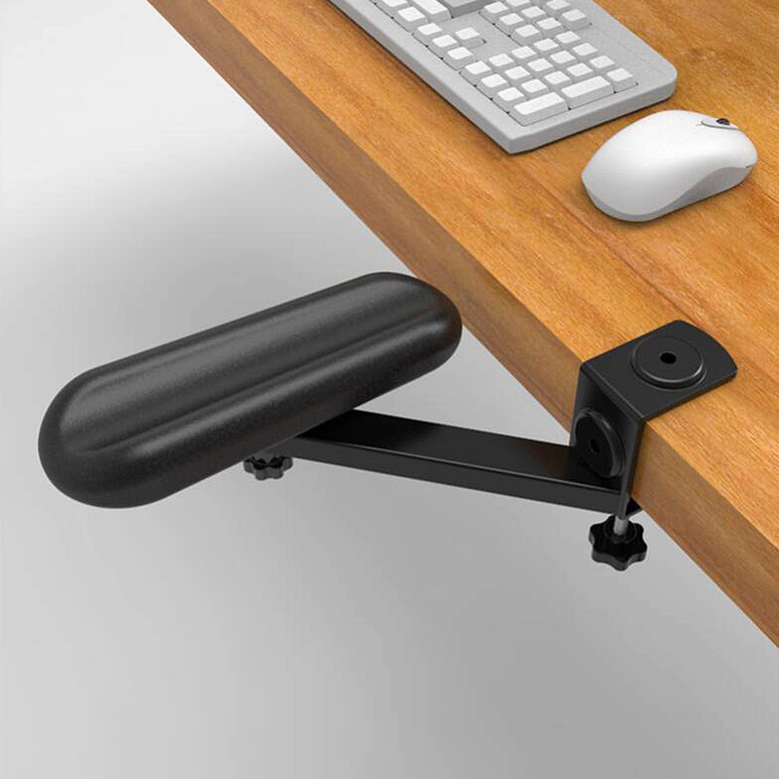 BAtlam Computer Armrest Support for Desk Wrist Rest Bracket Ergonomic Adjustable Desk Extender PC Padded Mouse Mat Office Gadgets (Black) (Right)