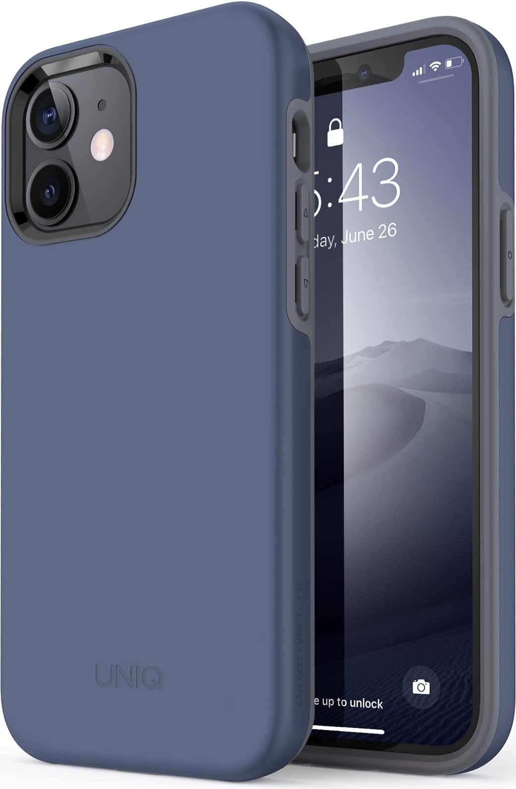 TEAM LUXURY for iPhone 12 Case, [Slim Armor] Shockproof Rugged [Hybrid] Protective Phone Case for iPhone 12/12 Pro, 6.1 Inch - (Navy Blue)