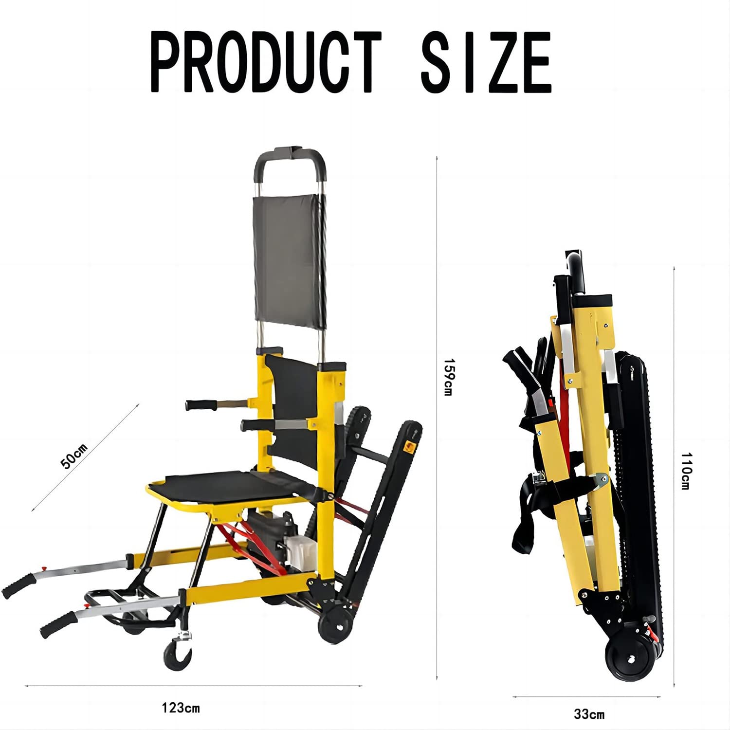 Carrello saliscale Pieghevole Elettrico - Carrello saliscale per impieghi gravosi - Carico Massimo 200 kg - Ideale per traslochi e Visite di Case