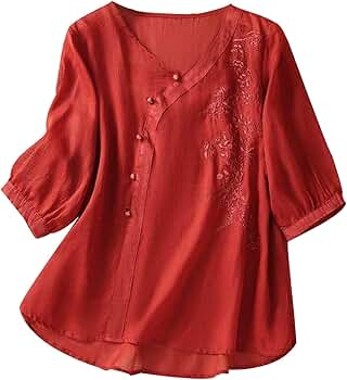 トップス vintage floral embroidery red blouse Vintage 1930s Embroidered Cotton Hungarian Folk Blouse