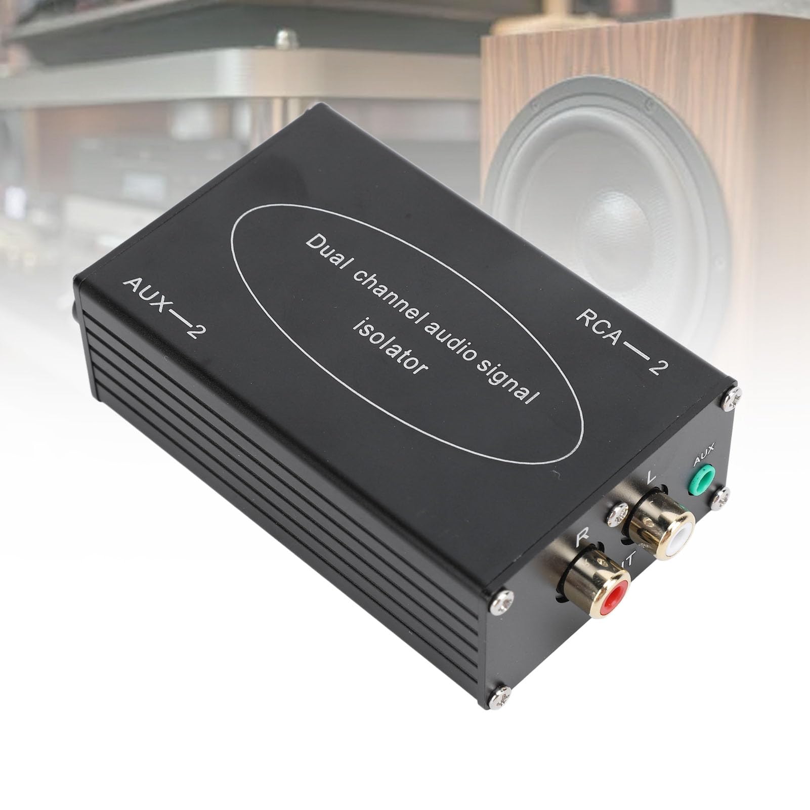 Aislador de Bucle de Tierra de Audio Dual R CA, Aislador de Señal de Audio de Doble Canal con Estéreo de 3,5 Mm y Conector de Sonido AV para Altavoz de Coche, Altavoz Doméstico