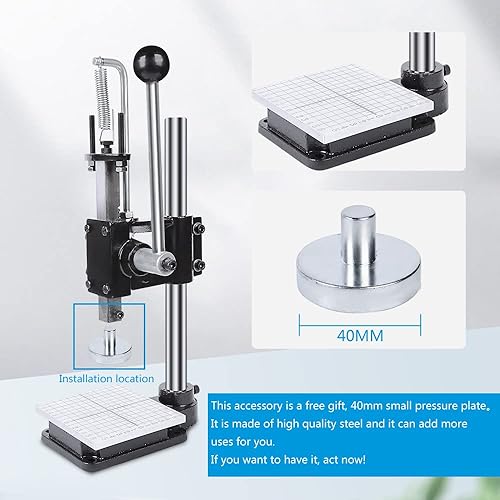 Miniatura 5 de SKMZ Puncher de cuero perforador manual de perforación manual para perforar agujeros. Base de hierro dúctil mejorada para piezas de bricolaje,