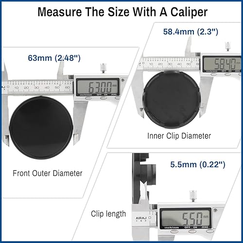 Miniatura 8 de GTOWNWORKS Tapones centrales de rueda de 2.480 in 2.48 pulgadas para Dodge Jeep, Chevrolet, Toyota Lexus, tapacubos centrales de repuesto  Paquete
