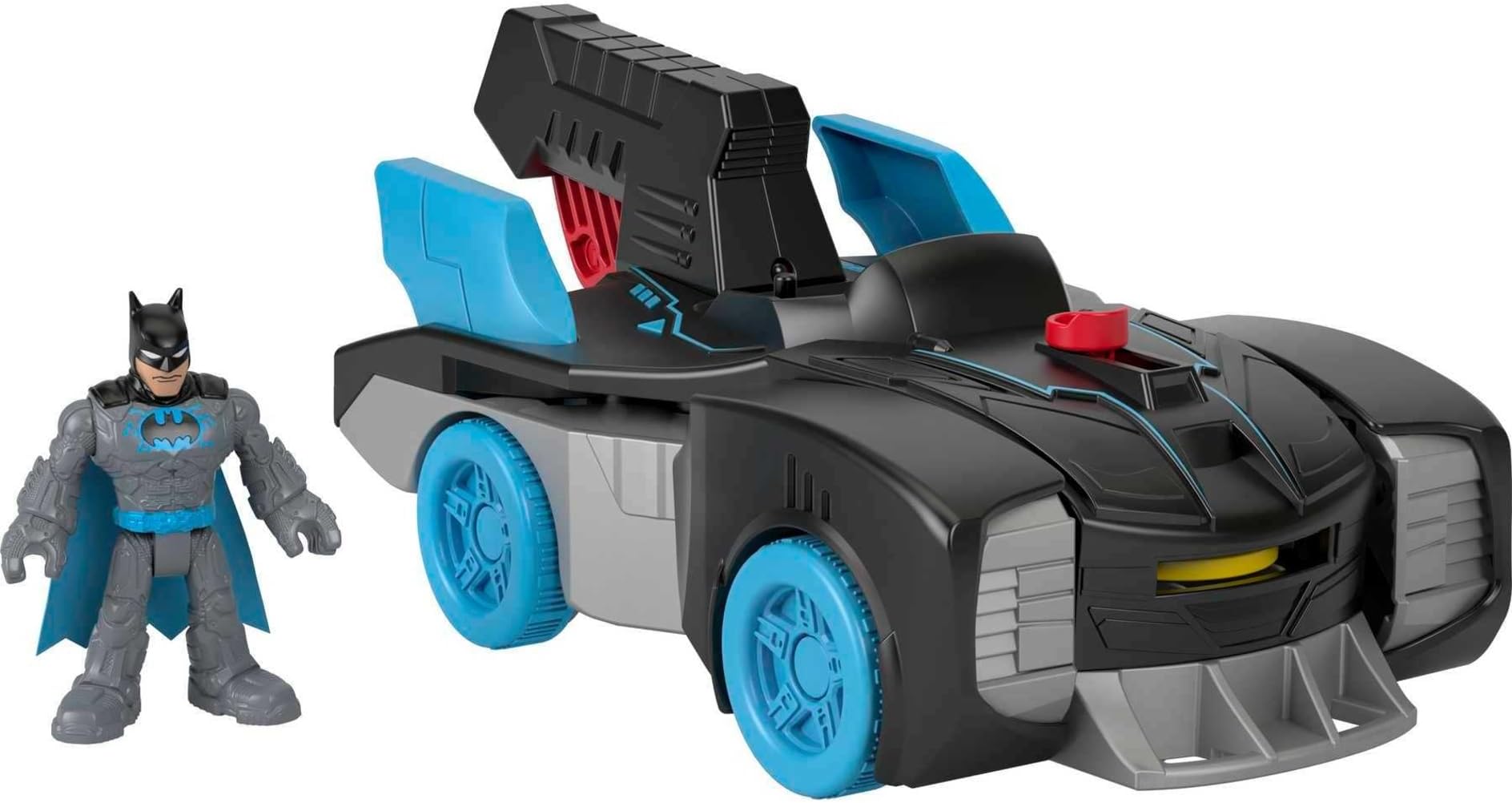 Fisher-Price Imaginext DC Super Friends Batman Toy Bat-Tech Batmobile Car & Light-Up Figure for Preschool Pretend Play Kids Ages 3+ Years