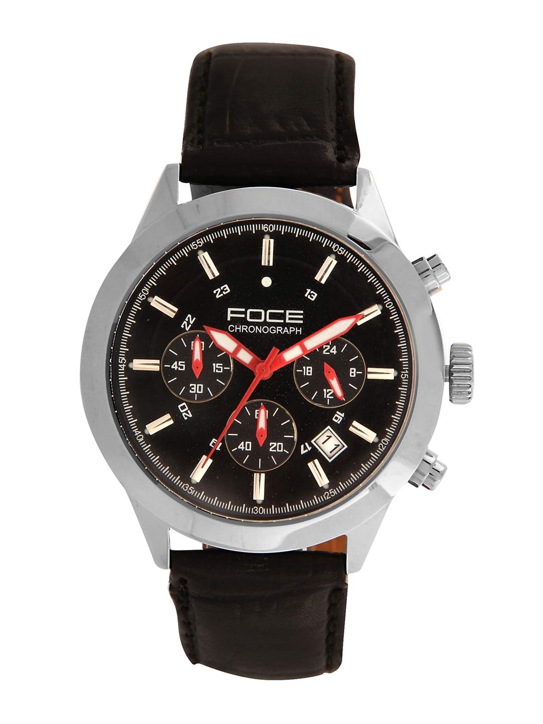 Foce Chronograph Black Dial Leather Strap Watch for Men-FC113GSL-BLACK (B07VXW8YB5) Amazon Price History, Amazon Price Tracker
