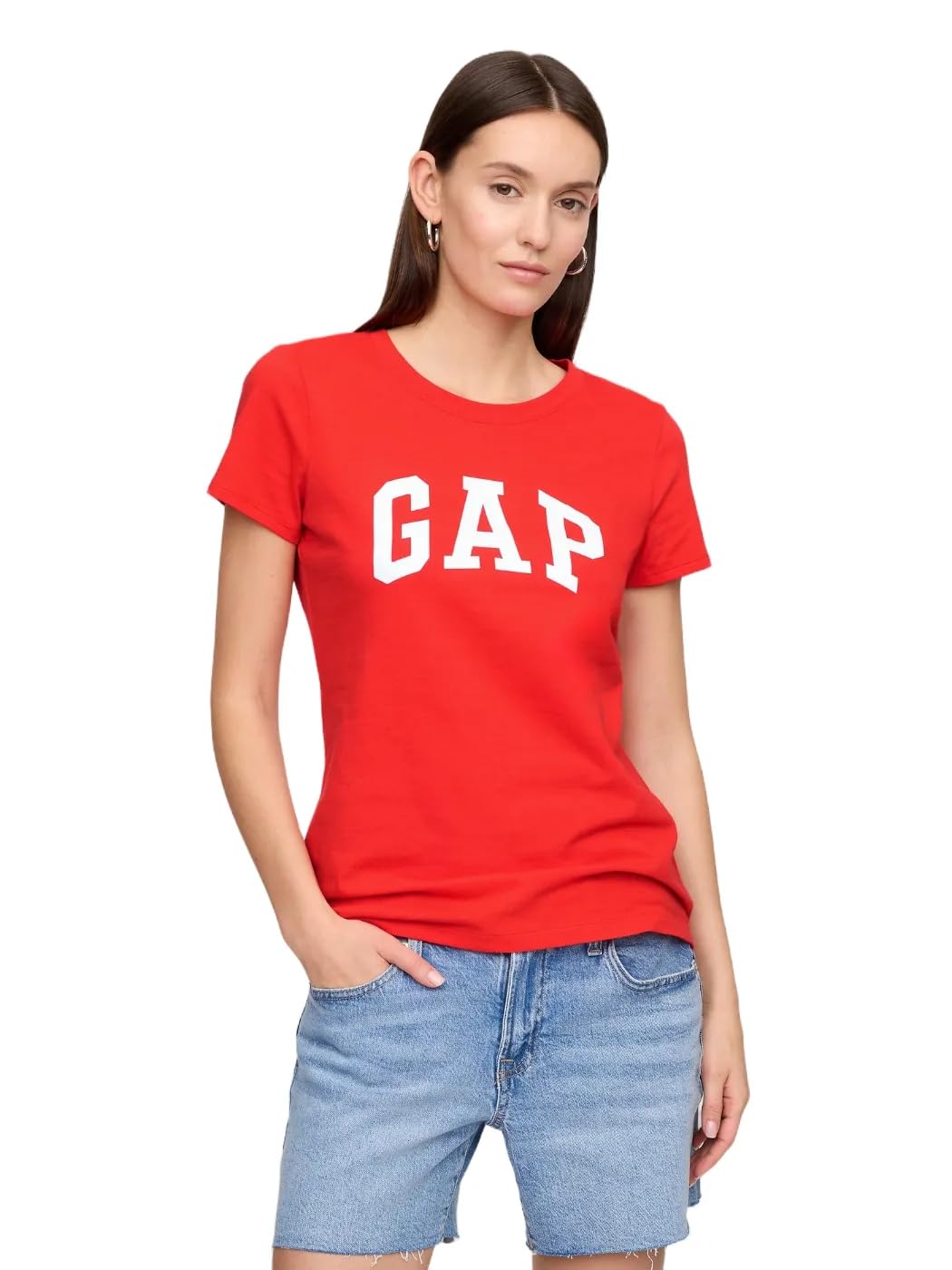 GAP Women's Classic Logo Tee T-Shirt, Poster Red, M