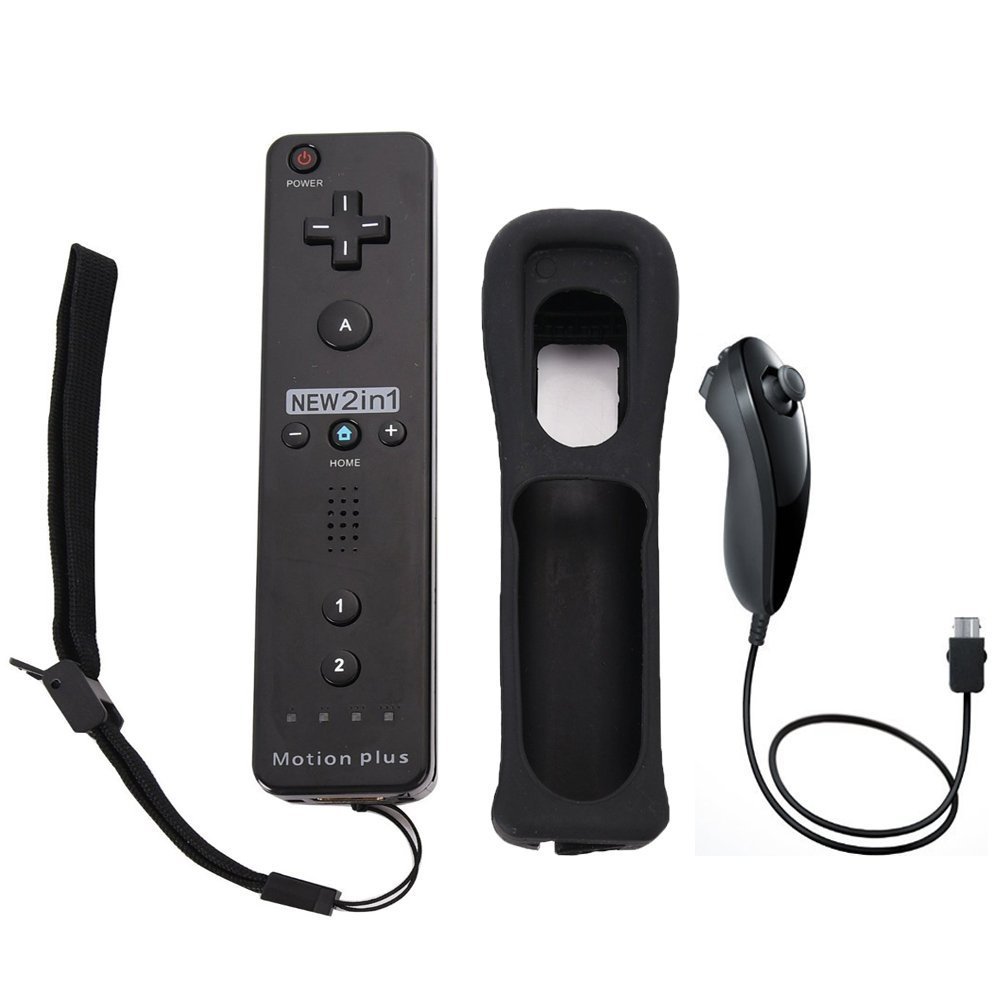 CaaWoo Telecomando con Motion Plus Sensor e Nunchuck Controller Kit per Wii U e Wii.