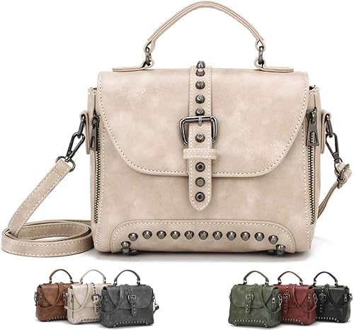 Segater Bolso bandolera con remache vintage para mujer, bolso cruzado
