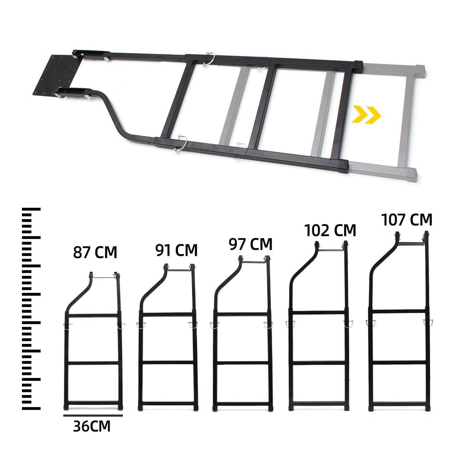 Accessoire De Vérin De Hayon, Support d'échelle de Hayon Échelle de hayon pour Pick-up Échelle de Hayon de Camion Marchepied de Hayon de Camion Rétractable Universel Accessoires