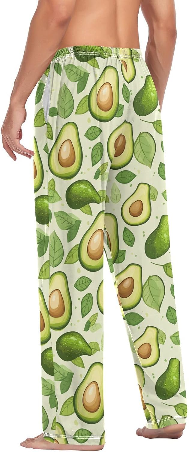 Funny Avocado Dumbbell Pajama Pants Cute Fruit Men's Pajama Bottoms Lounge Sleepwear PJs Casual Lightweight Sleep Pants XL - Image 5