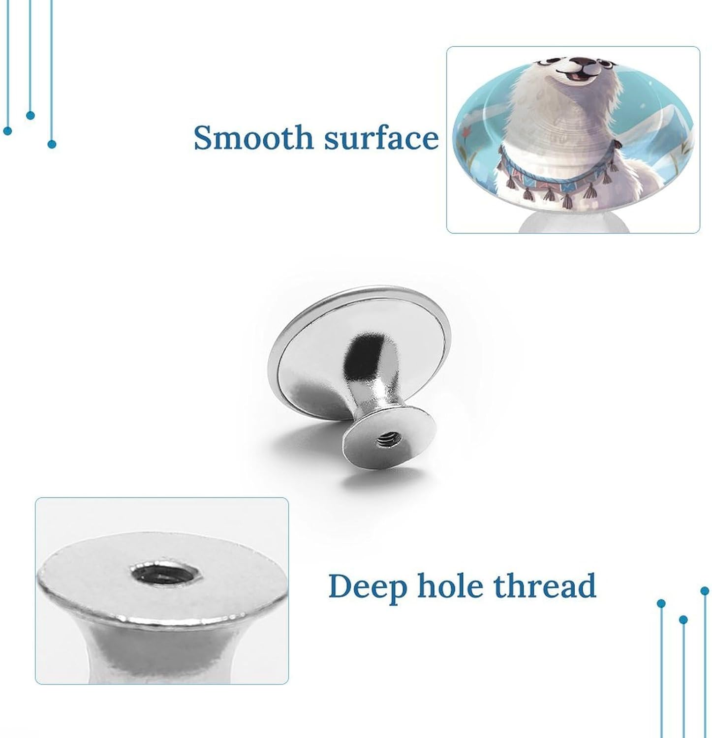 Cabinet Handles Round Drawer Pulls Llama Dresser Knobs for Cabinets and Drawers Handle Kitchen Cabinet Pulls for Bathroom Cupboard Drawers Cabinet Pulls for Kitchen Door
