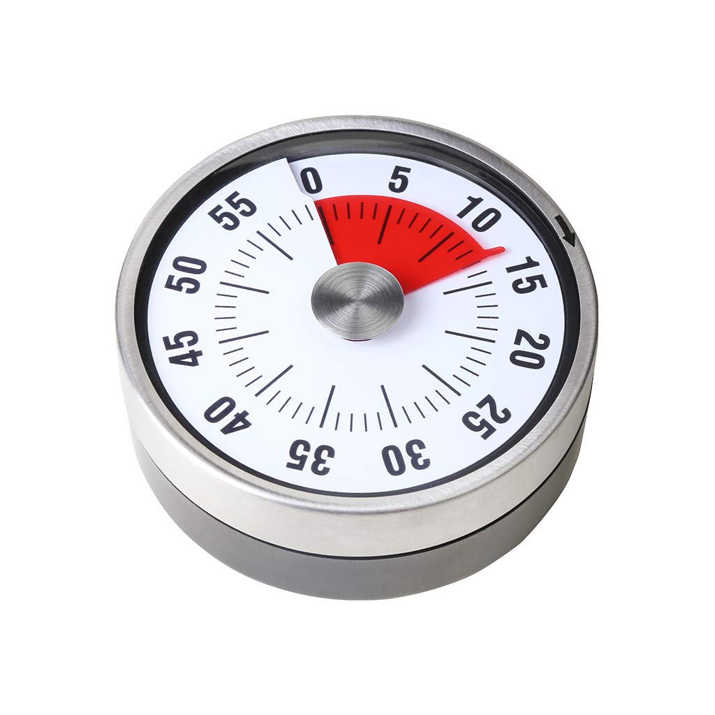 Minuteur visuel blanc Balvi 60 min en inox et ABS de 7,8 cm pour la cuisine