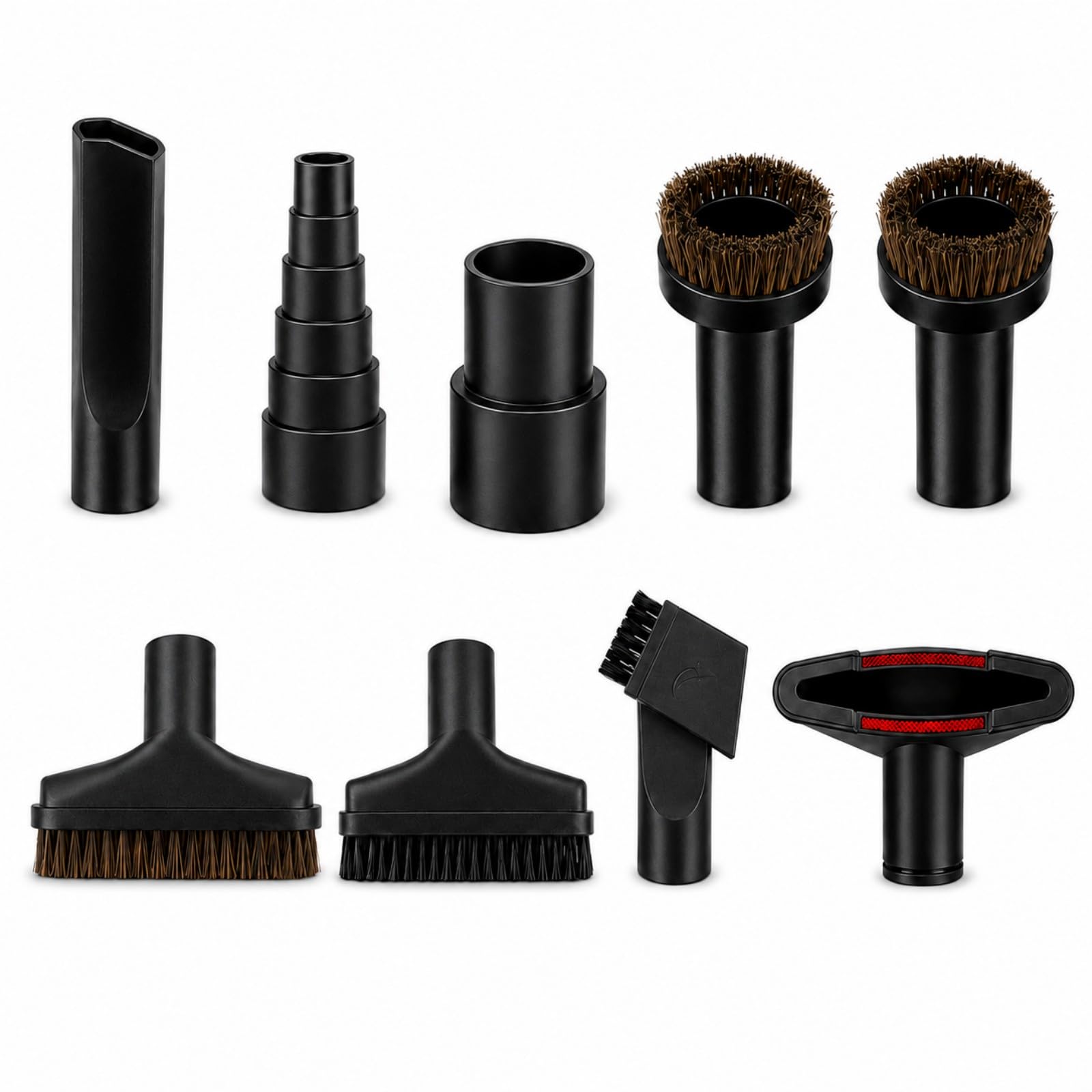 Staubsauger Zubehör Set 9Teile für Miele Dynamic U1 Powerline 41HCE001USA | 5-Stufen Adapter | 9 Multifunktions-Düsen | Rosshaarbürsten,Fugendüse,Polsterdüse | Für Viele Staubsauger | Robustes ABS