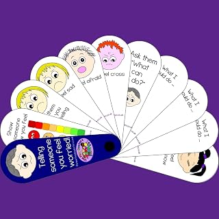 The Play Doctors Telling Someone You Feel Worried Anxiety and Emotions Fan- ASD / Autism / SEN Social Communication Aid for Children