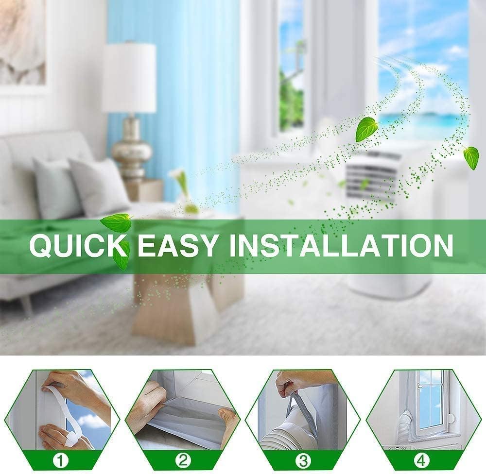 Fensterabdichtung für mobile Klimageräte, Klimaanlagen & Wäschetrockner – Flexible Dichtung 400cm