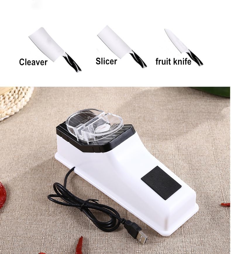 Miniatura 3 de Sacapuntas de cuchillo eléctrico,Afiladores de cuchillos para cuchillos de cocina,Afilador de cuchillos, dar 5 muelas de repuesto