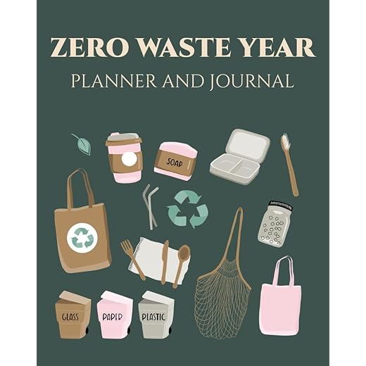 Zero waste year 2023 Planner and Journal: Plastic free, sustainable living, calendar 2023. Tips on eco-living. Save the earth, Zero waste journal, earth day, eco gift, eco notebook