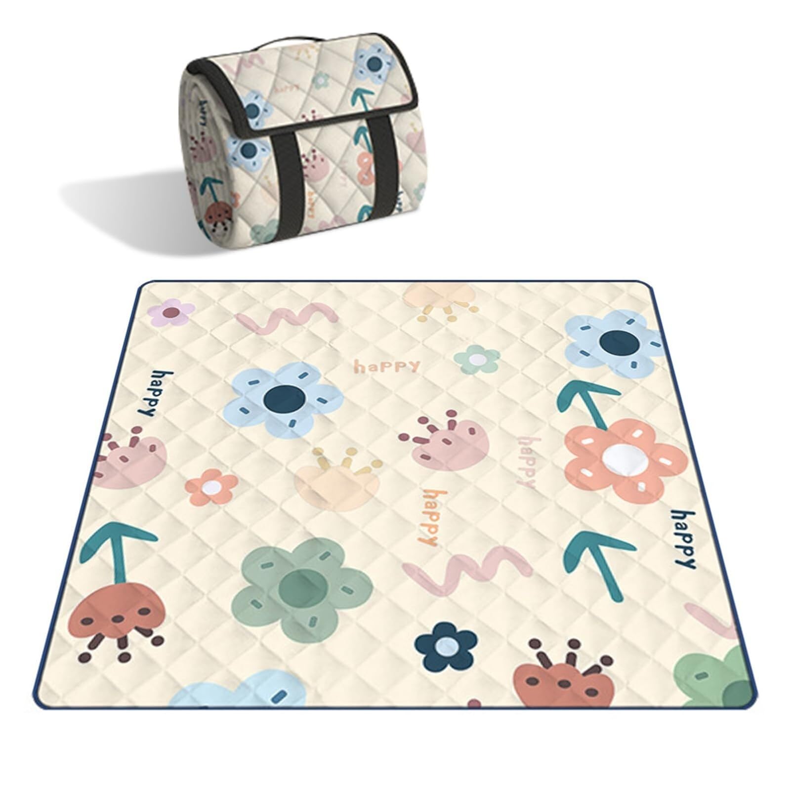 Manta de picnic para 4-8 personas portátil, ideal para días de camping y parque de 200x200 cm