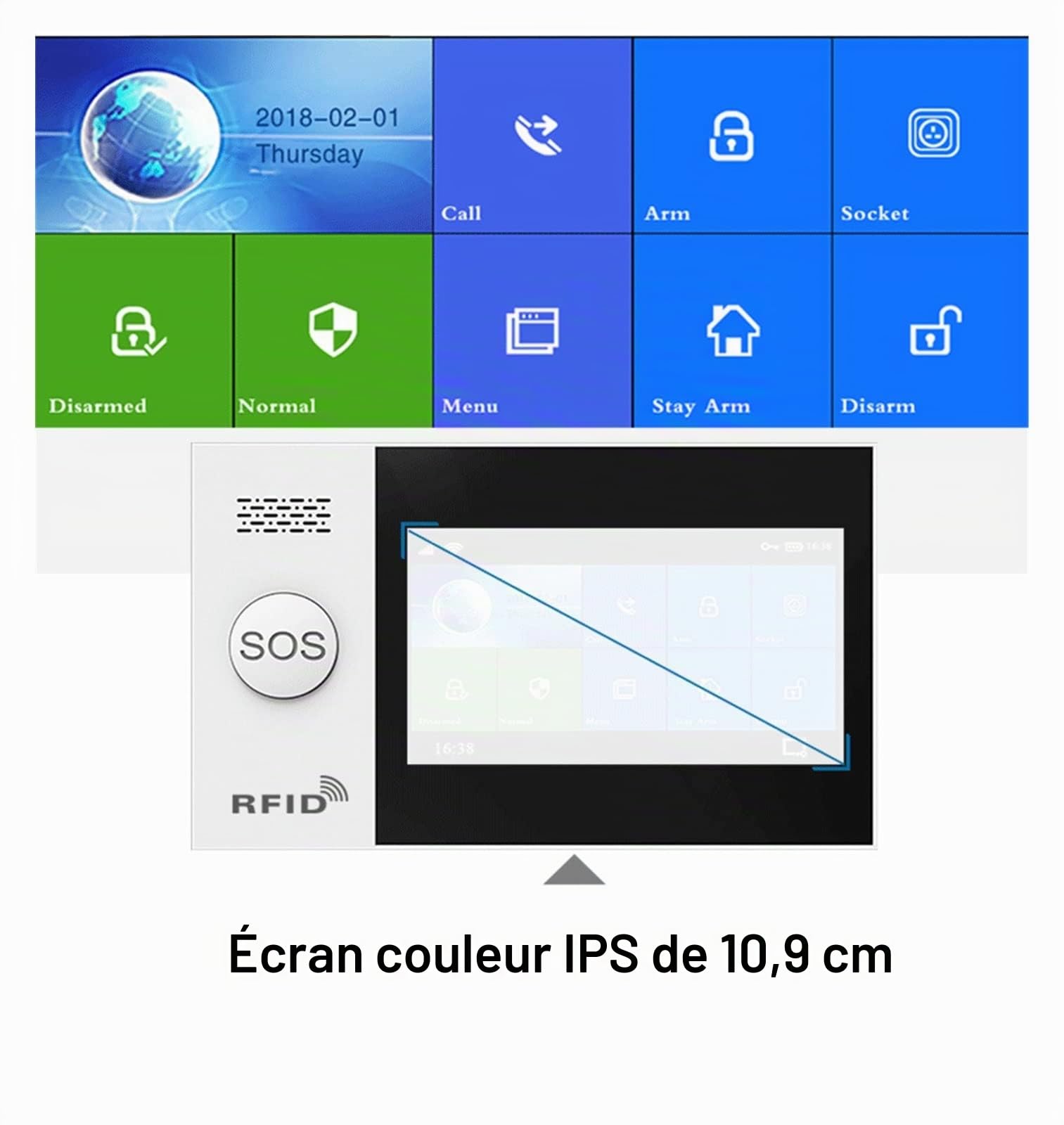 Système d'alarme de sécurité domestique, PG-107 Maison sans fil Tuya WiFi GSM Sécurité à domicile avec un système d'alarme de cambrioleur du détecteur de mouvement Appliquer Contrôler la voix du suppo