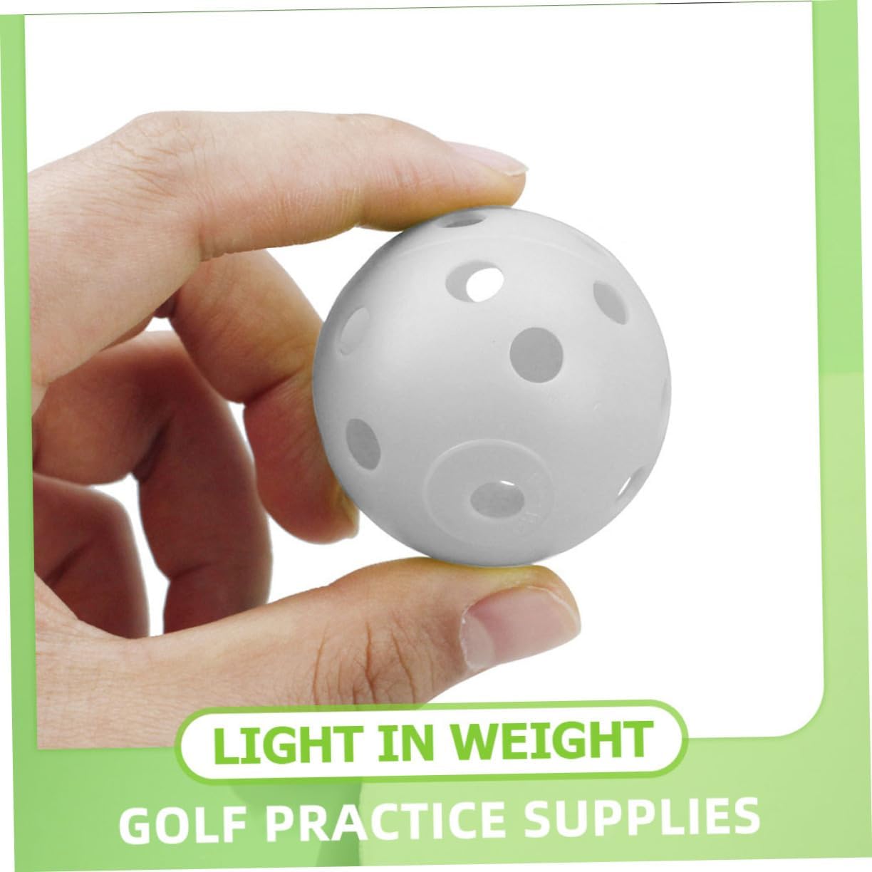 Toyvian 100pcs Soft Plastic Airflow Golf Training Balls Practice for Swing Improvement Lightweight Hollow Design for Year Fun