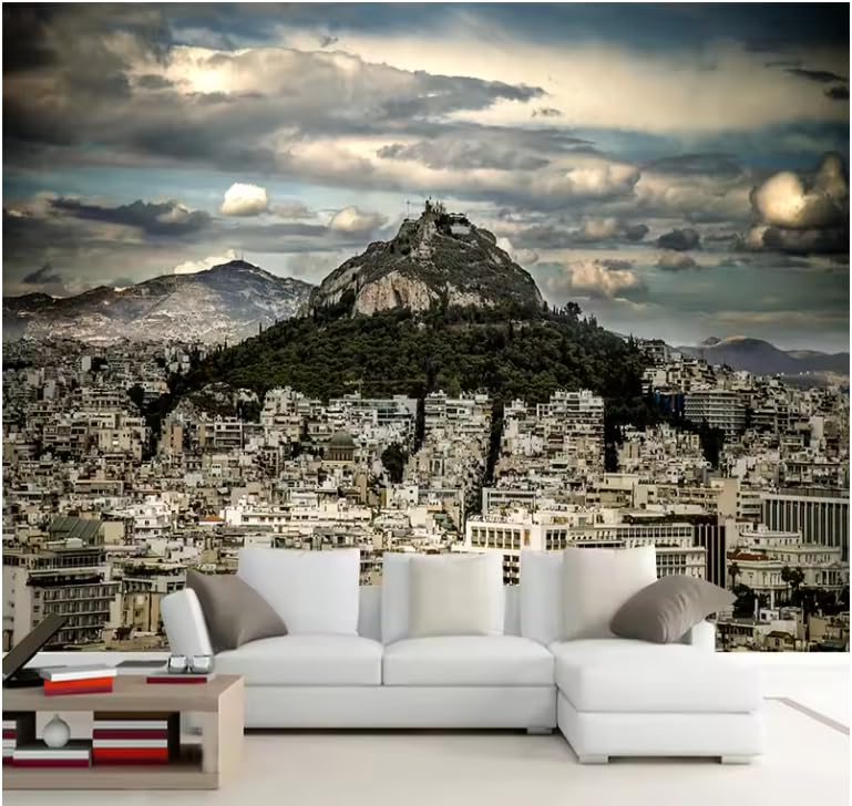 Papel tapiz mural con paisaje urbano, adhesivo para pared, para sala de estar, dormitorio, decoración del hogar, 3D, 150 x 105 cm