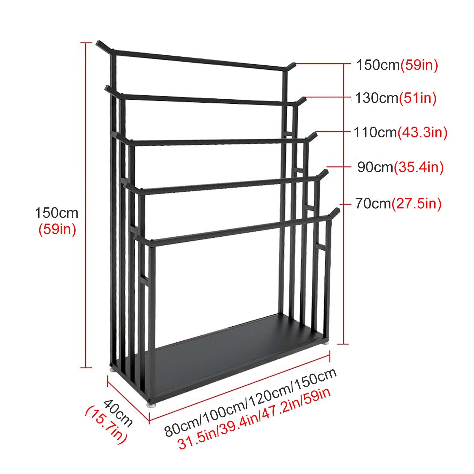 UWYTGF Retail Stores Multifunctional Display Stand Rack Freestanding,Scarf/Ties/Shawls/Hijab/Pant/Jeans Storage Organizer,Large Capacity,Gold,L 100Cm/39.4In