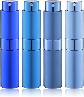 Travel Perfume Bottle Refillable - Cologne Spray Atomizer Mini - Small Travel Size Sprayer Empty for Refill Sample Container - Portable Fragrance Decant Dispenser for Men Women 8ml 4PCS Blue