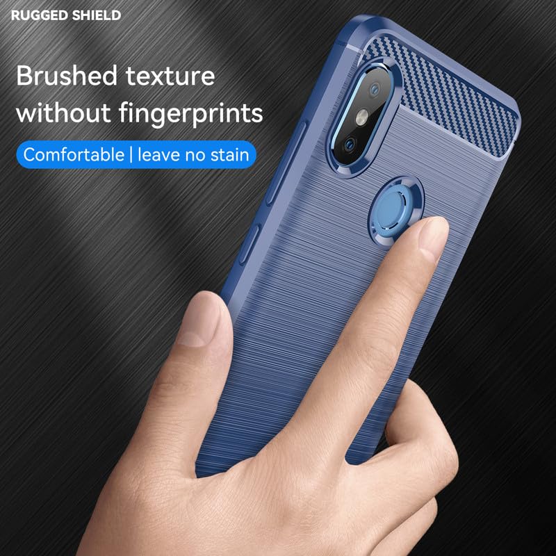 Image of Flexible Back Case Cover for Mi Redmi Note 5 Pro - Blue (Carbon Fibre)