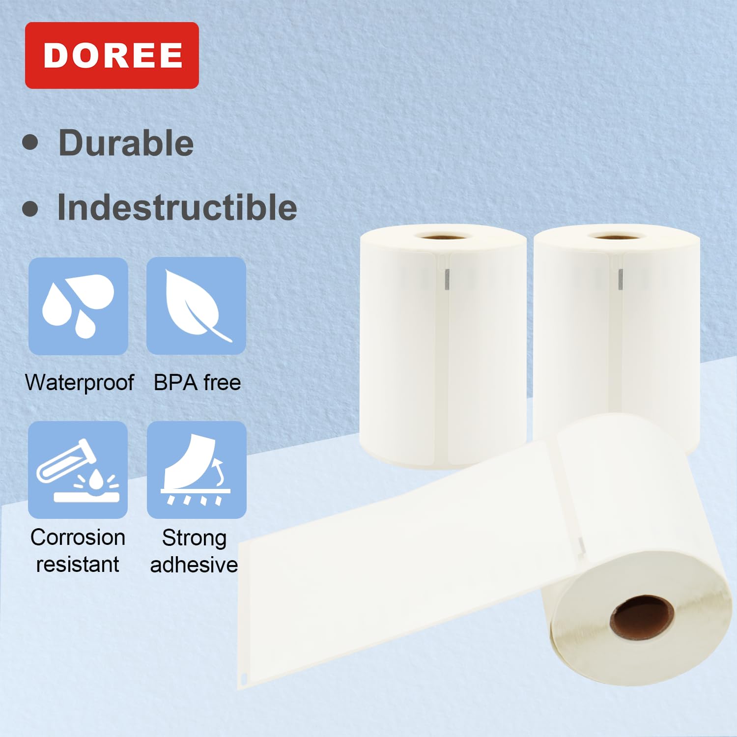 DOREE 1933086 LabelWriter, 104 x 159 mm, durevole, 100% impermeabile e antistrappo, grandi etichette per spedizione, dispositivi compatibili: LabelWriter 4XL, 450,450Twin Turbo (confezione da 6 pezzi