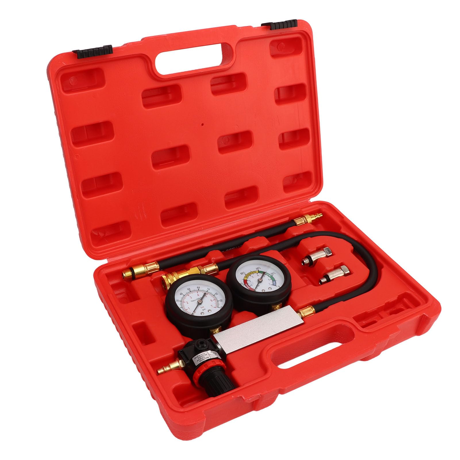 Kit de probador de fugas de cilindro kit de medidores de probador de compresión de motor para motor de gasolina con bujías de encendido de 14 mm 12 mm 10 mm
