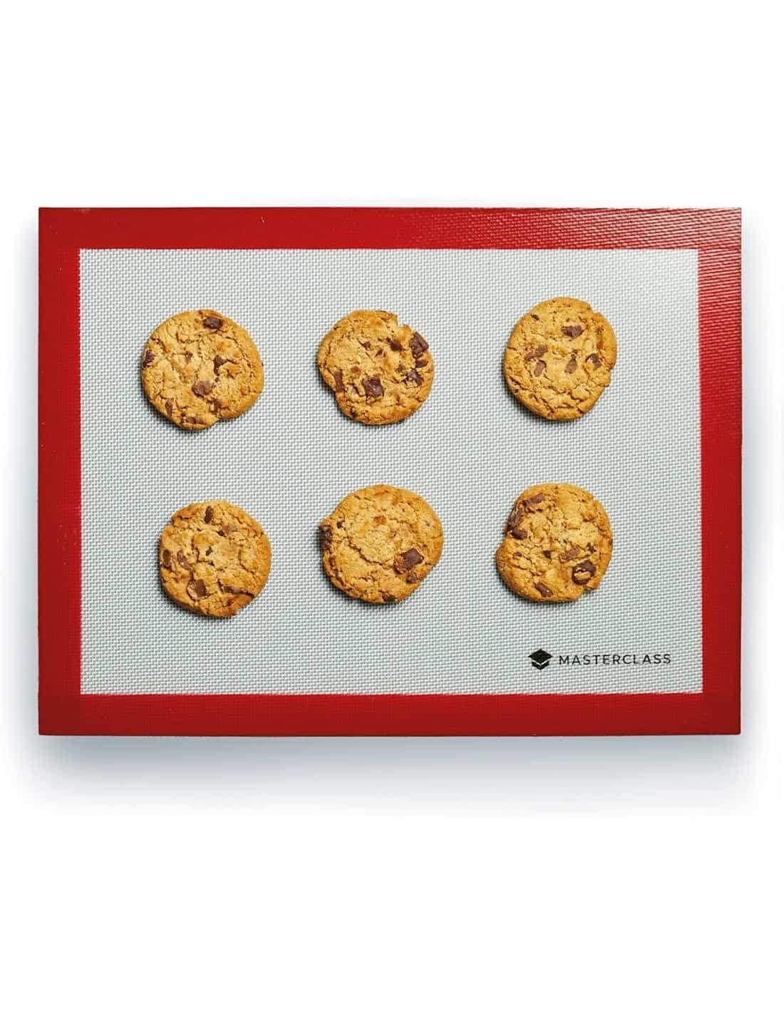 MasterClassNon Stick Silicone Baking Mat, Pastry Sheet, Oven Tray Liner, 40 x 30 cm, Red/White