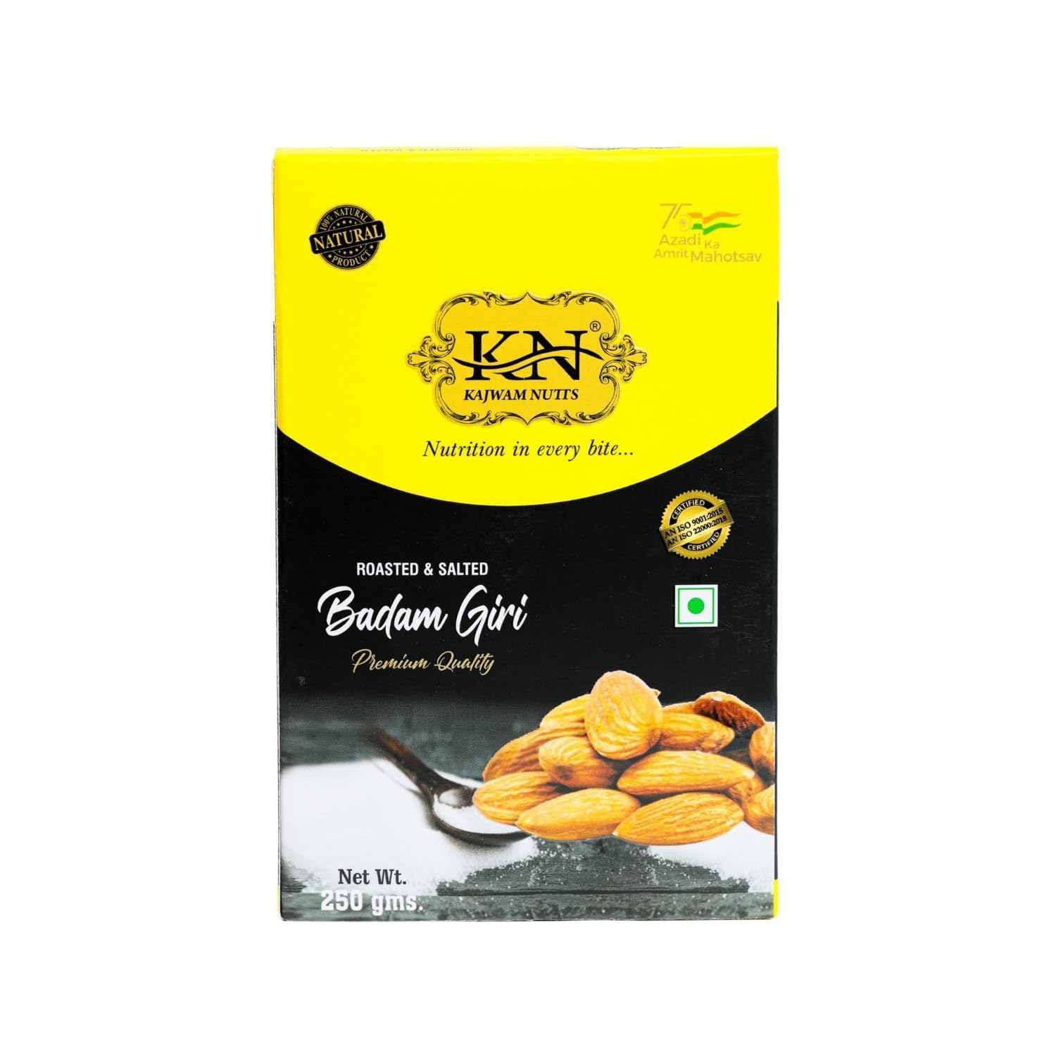 Kajwam Nuts Premium Roasted & Salted Dry Fruits Combo | Almonds (Badam Giri), Pistachios (Pista), Cashews W240 (Kaju) | 3 x 250g | Resealable Packs | Natural, Healthy & Crunchy 1