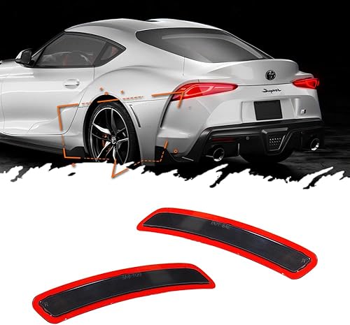 Reflectores de marcador lateral para parachoques trasero Toyota GR Supra 2020-2022, lente ahumada