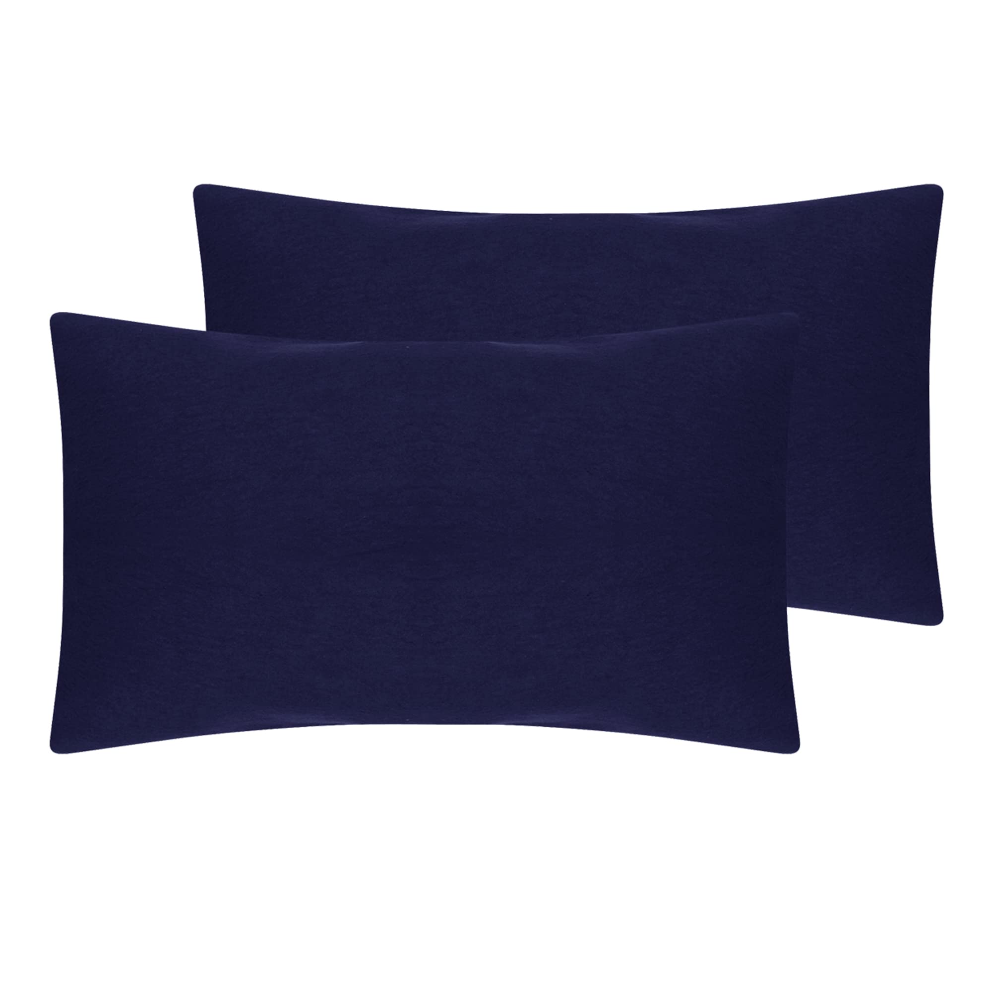 ED 100% Brushed Cotton Duvet Cover Sets | Plain Dyed Reversible Flannelette Bedding Sets With Matching Pillowcases (Additional Housewife Pillowcase Pair, Navy)