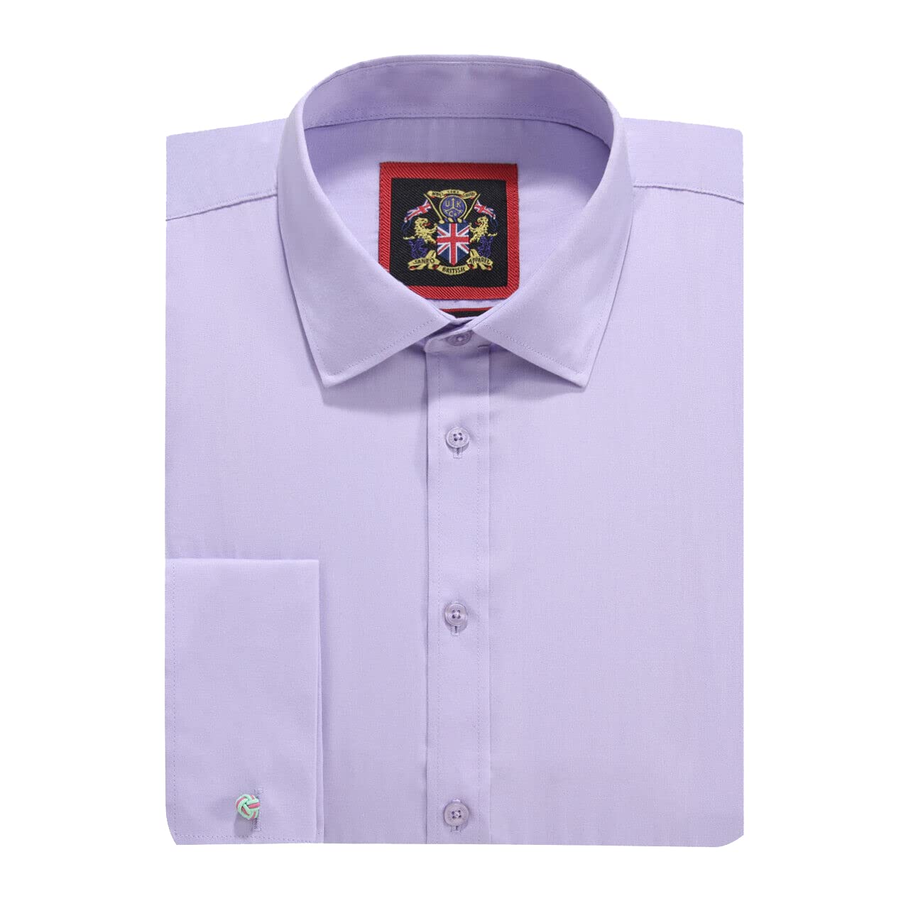 Chemise Homme Johnston & Murphy, Taille L, Bleu Et Violet à Carreaux - Manches Longues, Coton Tissé