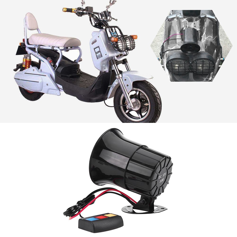 Sirene Pour Moto,Sirène de moto électrique klaxon, 12 V 30 W voiture universelle alarme de moto avertissement sirène klaxon 3 son haut-parleur fort 3 tons son fort voiture alarme de Sirene Pour Moto,Sirène de moto électrique klaxon, 12 V 30 W voiture universelle alarme de moto avertissement sirène klaxon 3 son haut-parleur fort 3 tons son fort voiture alarme de