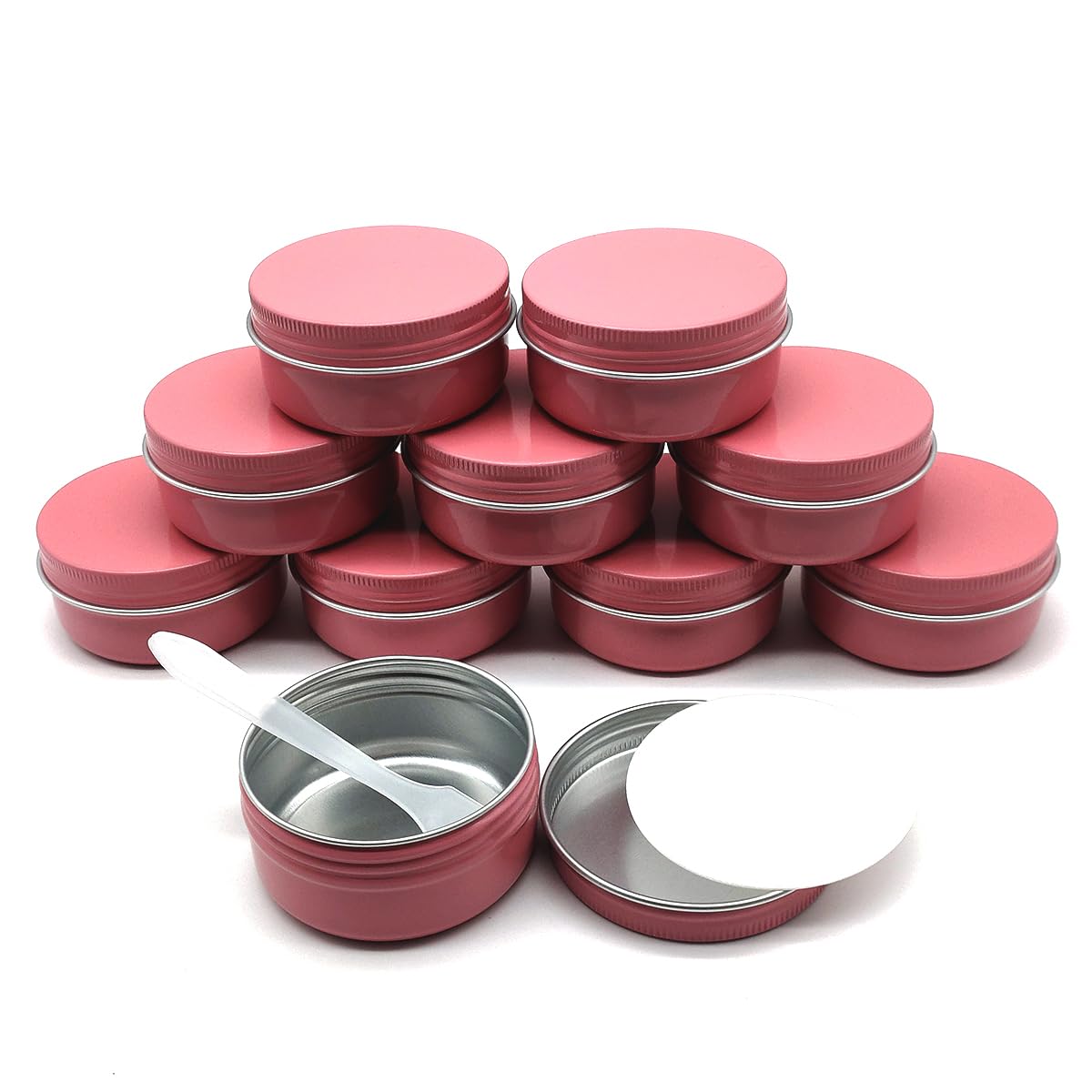 Wopanxye 10pack50ml Pink Aluminum Tin, 50 Gram Containers Leak Proof Cosmetic Jars - Image 3