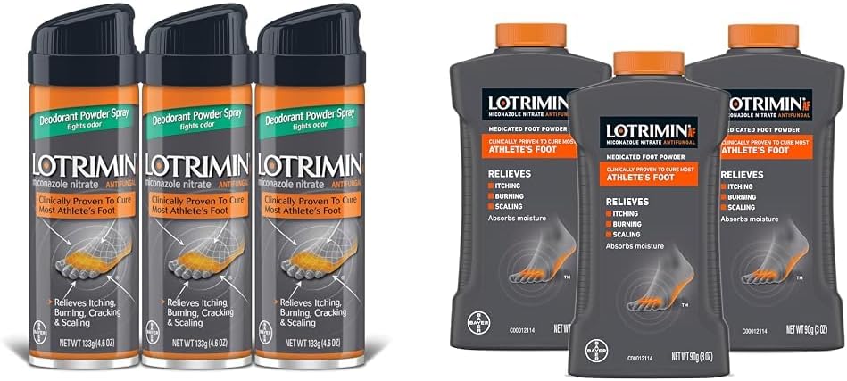 Lotrimin Spray antifúngico en polvo para pies de atleta y polvo antifúngico para pies de atleta AF