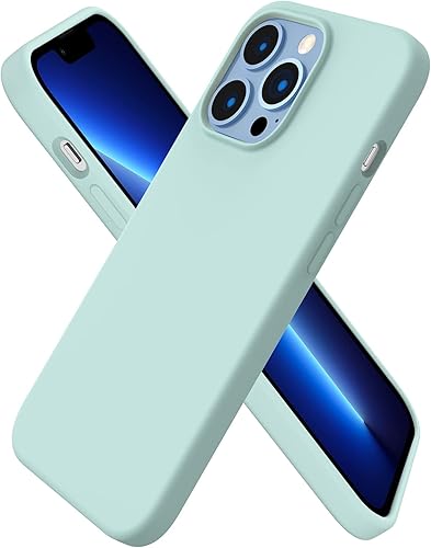 Miniatura 1 de ORNARTO Funda compatible con iPhone 13 Pro 6.1, silicona líquida delgada de 3 capas cubierta completa de goma de gel suave de 6.1 pulgadas, verde