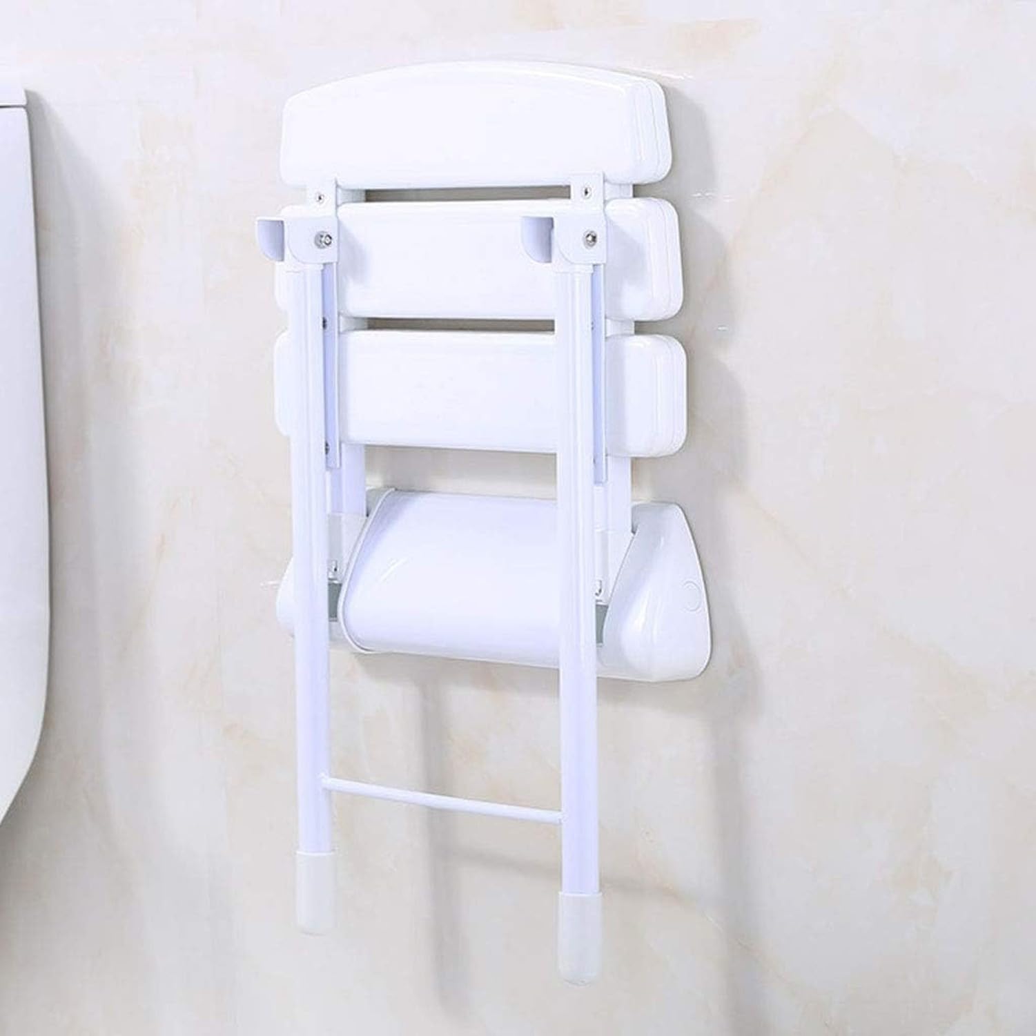 Silla de Ducha con Patas de Apoyo Abatible y Plegable para Bañera Asiento Antideslizante con Respaldo Silla de Baño de Seguridad para Mayores Adultos Peso Máx.